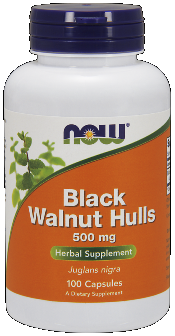 Black Walnut Hulls 500 mg (100 Caps) NOW Foods